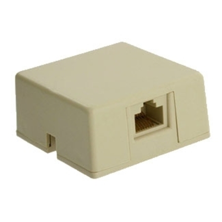 LEVITON 1-PORT SURFACE MOUNT LOADED, WITH SHORTING BAR IVORY RJ31X, SCREW TERM. 148006